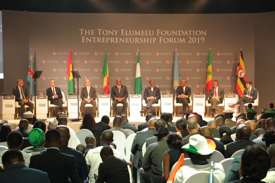 Tony Elumelu alongside development leaders at the TEF Forum 2019.